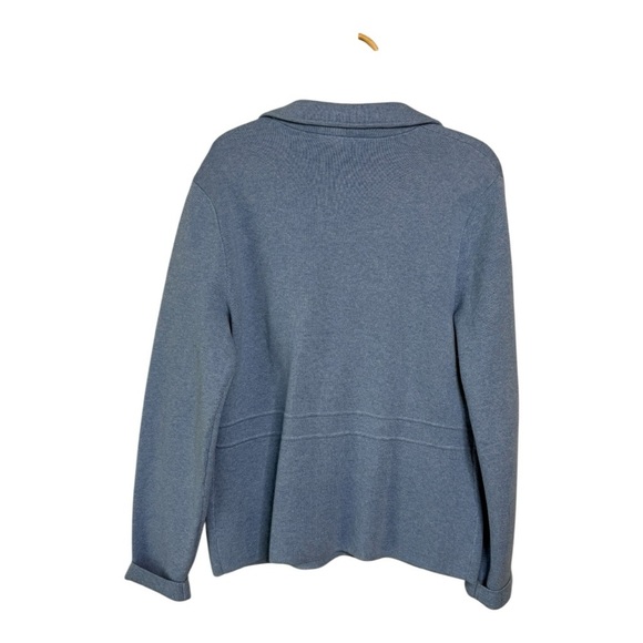 Talbots Indigo Blue Cotton 3 Button Blazer Patch Pockets Jacket Womens Size Med - Picture 2 of 14